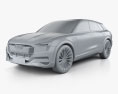Audi E-tron Quattro 2015 3d model clay render