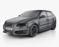 Audi S3 Sportback 2012 3d model wire render
