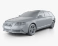 Audi S6 Avant 2008 3Dモデル clay render