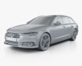 Audi S6 (C7) Avant 2017 3d model clay render