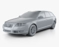 Audi A6 (C6) Avant 2008 3d model clay render