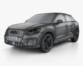 Audi Q2 2020 3d model wire render