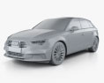 Audi A3 Sportback e-tron 2019 3d model clay render