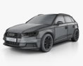 Audi A3 Sportback g-tron 2019 3d model wire render
