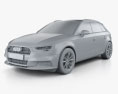 Audi A3 Sportback g-tron 2019 3d model clay render