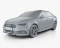 Audi A3 S-Line 2019 3d model clay render