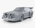 Audi Quattro Sport S1 E2 1985 3Dモデル clay render