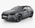 Audi A4 (B9) Allroad mit Innenraum 2017 3D-Modell wire render