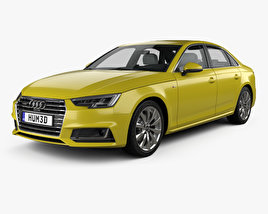 Audi A4 (B9) S-line saloon with HQ interior 2019 3D model