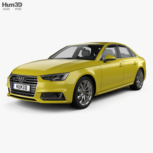 Audi A4 (B9) S-line saloon 带内饰 2016 3D模型