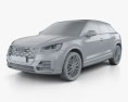 Audi Q2 S-Line з детальним інтер'єром 2020 3D модель clay render