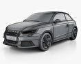 Audi A1 3-door with HQ interior 2018 3d model wire render