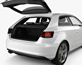 Audi A3 hatchback 3-door with HQ interior 2016 3d model