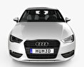 Audi A3 hatchback 3-door with HQ interior 2016 3d model front view