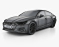 Audi A7 Sportback 2021 3d model wire render