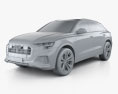 Audi Q8 S-line 2021 3d model clay render