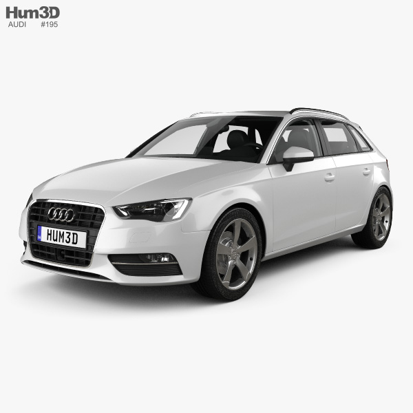 Audi A3 Sportback with HQ interior 2016 3D model
