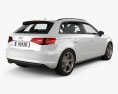 Audi A3 Sportback with HQ interior 2016 3d model back view