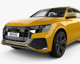 Audi Q8 S-line з детальним інтер'єром та двигуном 2021 3D модель