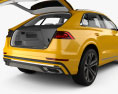 Audi Q8 S-line with HQ interior and engine 2021 3d model