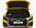 Audi Q8 S-line з детальним інтер'єром та двигуном 2021 3D модель front view