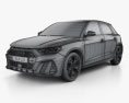 Audi A1 Sportback S-line 2021 3d model wire render