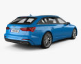 Audi A6 S-Line avant 2021 3d model back view