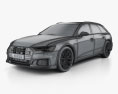 Audi A6 S-Line avant 2021 3d model wire render