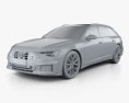 Audi A6 S-Line avant 2021 3d model clay render