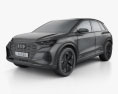 Audi Q4 e-tron Concept 2020 3d model wire render