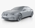 Audi S6 sedan 2022 3d model clay render