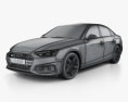 Audi A4 轿车 2019 3D模型 wire render