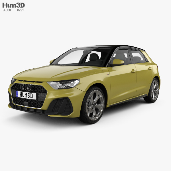 Audi A1 Sportback S-line with HQ interior 2021 3D model