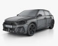 Audi A1 Sportback S-line mit Innenraum 2018 3D-Modell wire render
