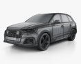 Audi Q7 S-line 2022 3d model wire render