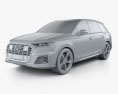 Audi Q7 S-line 2022 3d model clay render