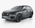 Audi Q7 2022 3d model wire render