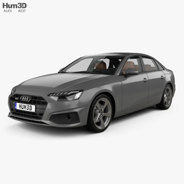 Audi A4 sedan avec Intérieur 2019 Modèle 3D