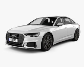 Audi A6 S-Line sedan mit Innenraum 2018 3D-Modell
