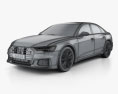 Audi A6 S-Line sedan with HQ interior 2021 3d model wire render