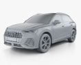 Audi Q3 S-line con interior 2018 Modelo 3D clay render