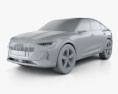 Audi e-tron sportback S-line coupe 2021 3d model clay render