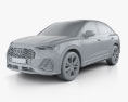 Audi Q3 Sportback S-line 2021 3D модель clay render
