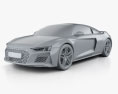 Audi R8 V10 coupe 2022 3d model clay render