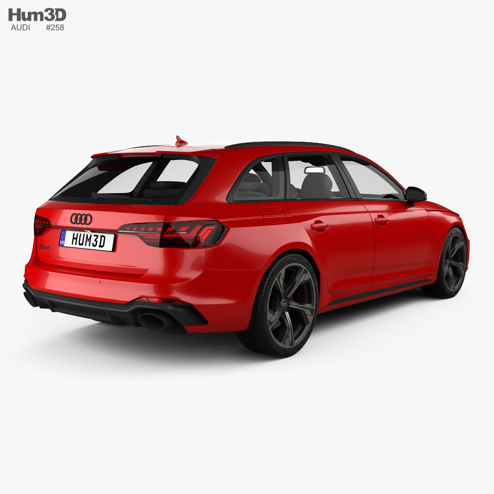 Audi RS4 avant 2022 3Dモデル 後ろ姿