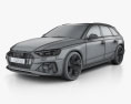Audi RS4 avant 2022 3Dモデル wire render