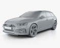 Audi RS4 avant 2022 3d model clay render