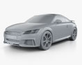 Audi TT RS coupe 2019 3d model clay render