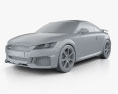 Audi TT RS coupe 2022 3d model clay render