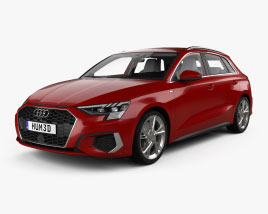 Audi A3 S-line sportback with HQ interior 2022 3D model